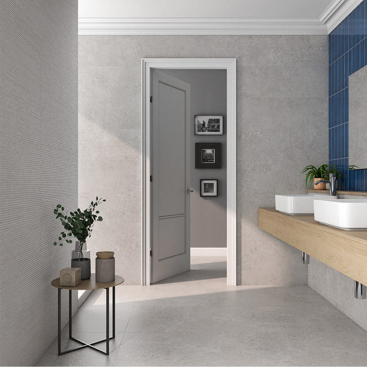 June Gris Suite Decor 30 x 90cm Matt Rectified White Body Wall Tile - 1.35sqm perbox