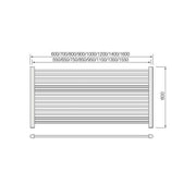 LoCo 600 x 1600mm Horizontal Straight Heated Towel Rail - Chrome - Technical drawing