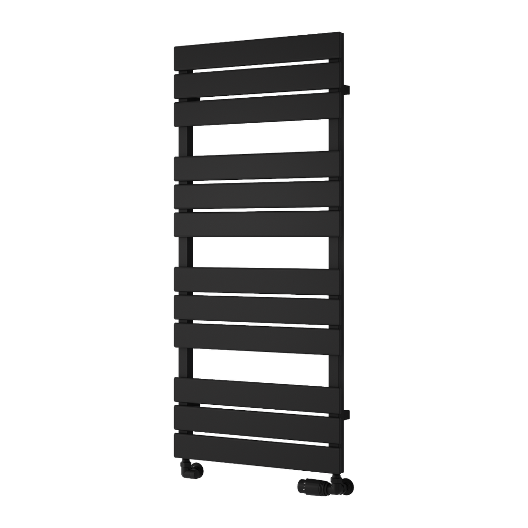 Avola 1124 x 500mm Designer Heated Towel Rail - Black