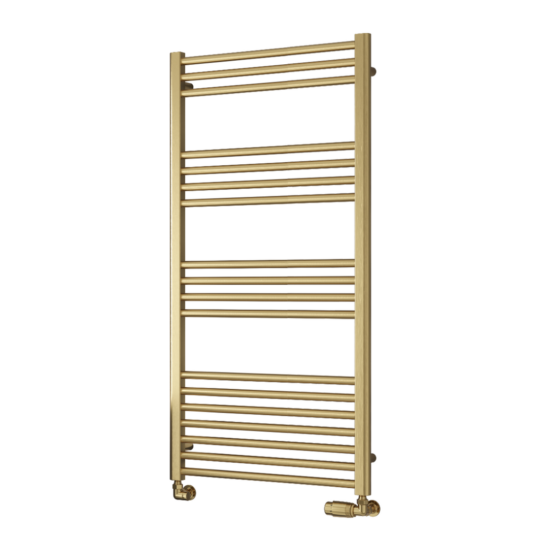 Reina Ottone 1200 x 600mm Heated Towel Rail - Brushed Brass