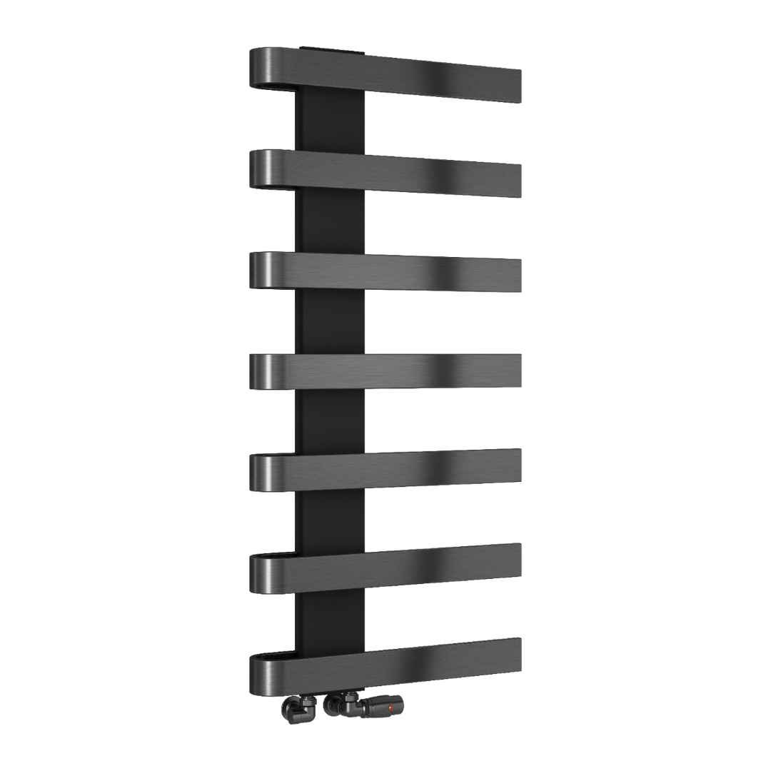 Panaro 1100 x 500mm Designer Heated Towel Rail - Brushed Gun Metal