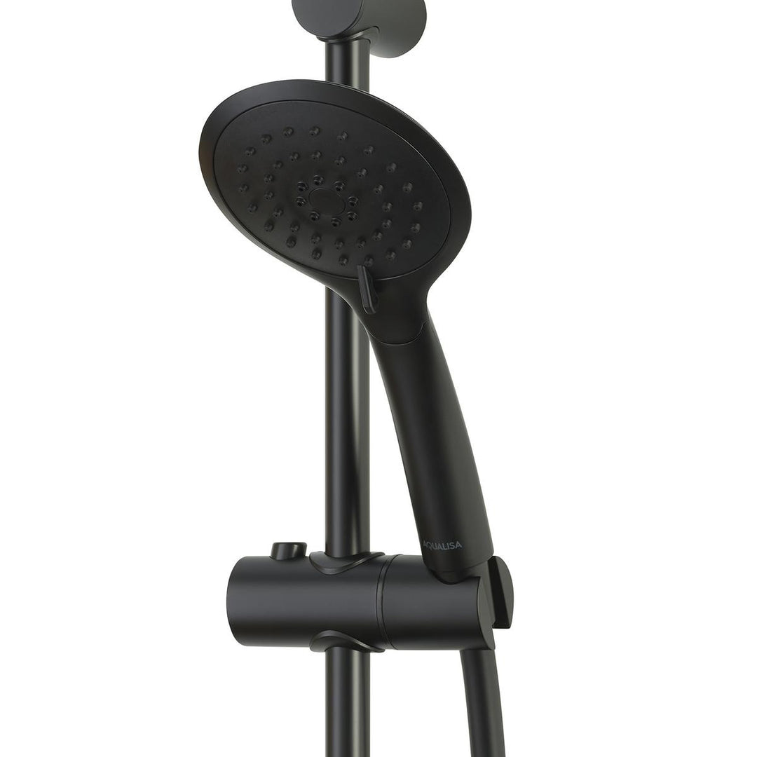Aqualisa Black Mixer Bar Valve With Adj Head
