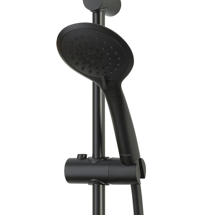 Aqualisa Black Mixer Bar Valve With Adj Head