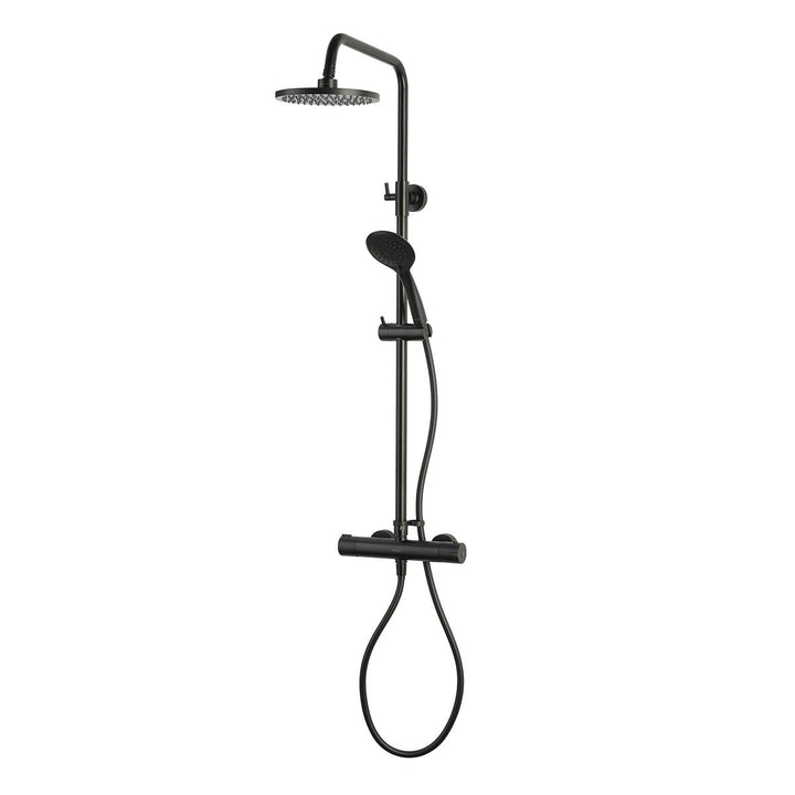 Aqualisa Black Mixer Bar Valve With Adj Head &amp; Drencher