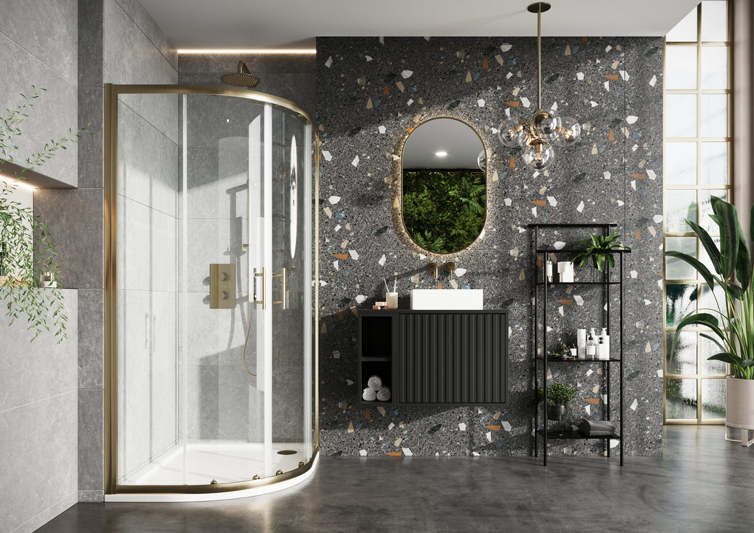 Austin Matt Green Shower Room Deal - Brushed Brass