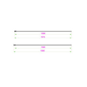 Kiimat Aqua 8mm Fluted Glass Wetroom Panel 1100mm with Gun Metal Profile - Technical drawing
