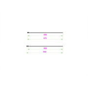 Kiimat Aqua 8mm Fluted Glass Wetroom Panel 700mm with Black Profile - Technical drawing