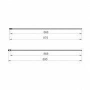 Kiimat Aqua 8mm Fluted Glass Wetroom Panel 900mm with Black Profile - Technical drawing