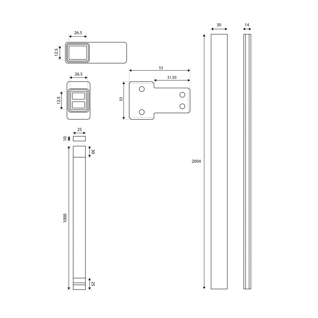 S8 Wetroom Profile Pack - Brushed Bronze
