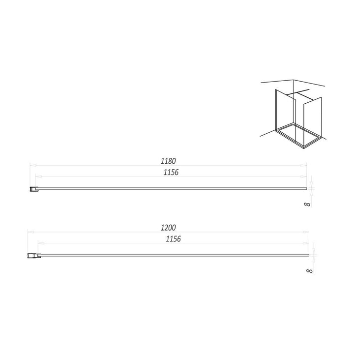 Kiimat Aqua 1200mm Wetroom Panel - Brushed Brass