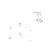 Kiimat Aqua 600mm Wetroom Panel - Brushed Brass - Technical drawing