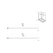 Kiimat Aqua 900mm Wetroom Panel - Brushed Brass - Technical drawing