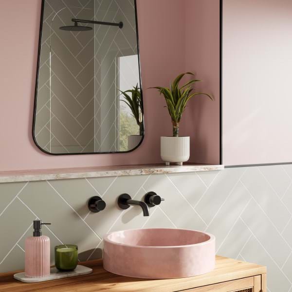 Multipanel Herringbone Tile Collection Sage Green 598mm Tongue &amp; Groove Panel