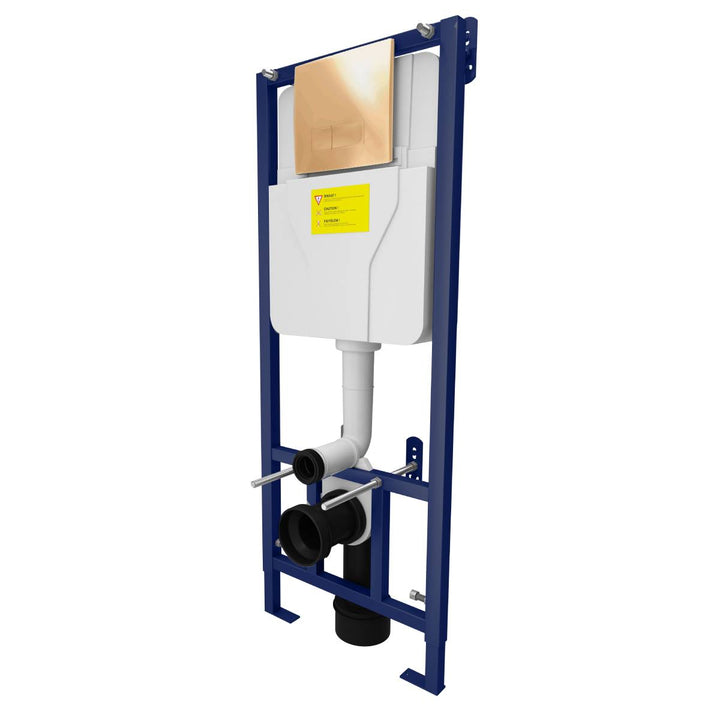 Objekt Ceramica SAN85 1.1m Slim Line Wall Hung WC Frame - Brushed Brass Flush Plate