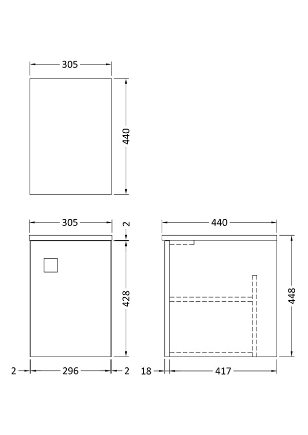 Hudson Reed Sarenna Wall Hung Bathroom Cupboard - Moon White SAR160