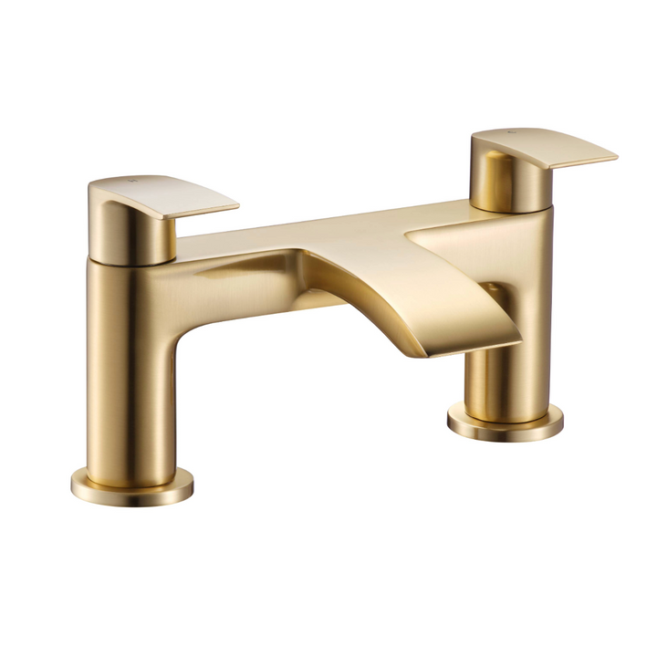 Eliseo Ricci Flow Deck Mounted Bath Filler - Brushed Brass