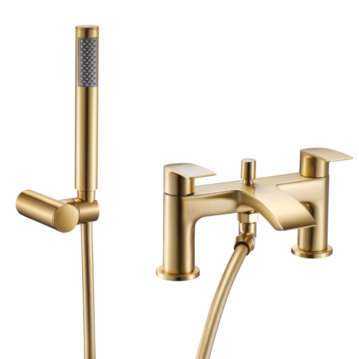 Eliseo Ricci Flow Deck Mounted Bath Shower Mixer - Brushed Brass ...