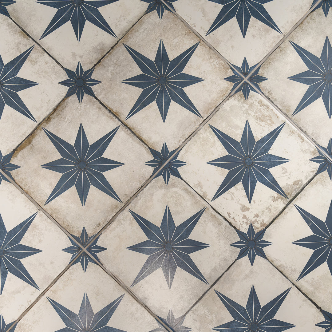 Star Blue Pattern 45 x 45cm Tile - 1.62sqm perbox