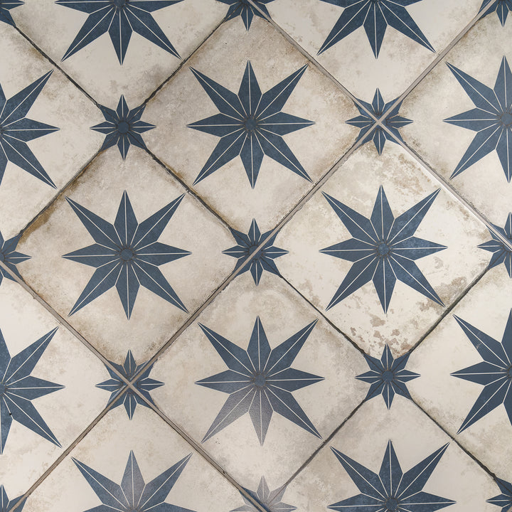 Star Blue Pattern 45 x 45cm Tile - 1.62sqm perbox