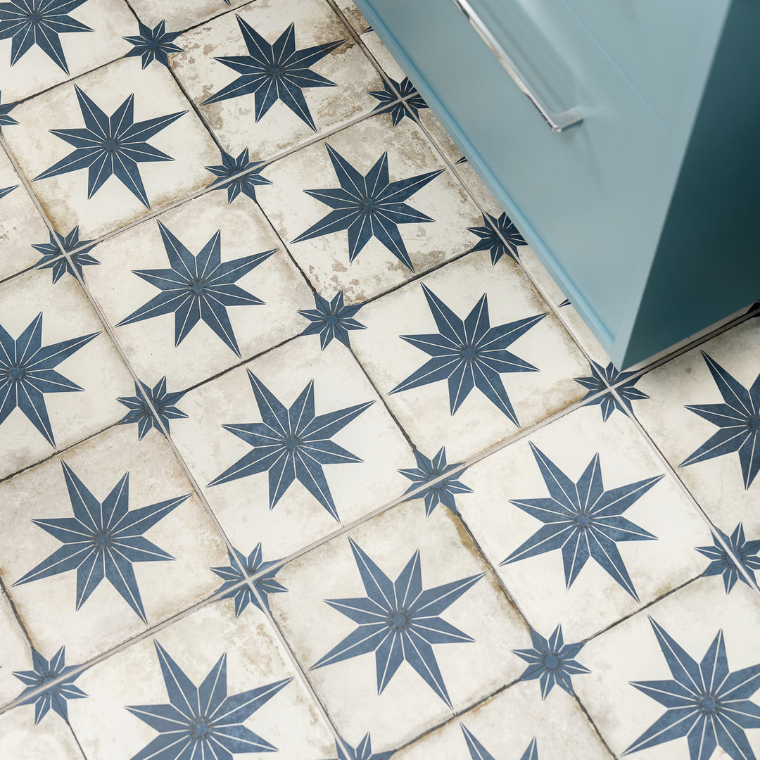 Star Blue Pattern 45 x 45cm Tile - 1.62sqm perbox