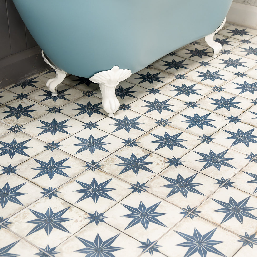 Star Blue Pattern 45 x 45cm Tile - 1.62sqm perbox