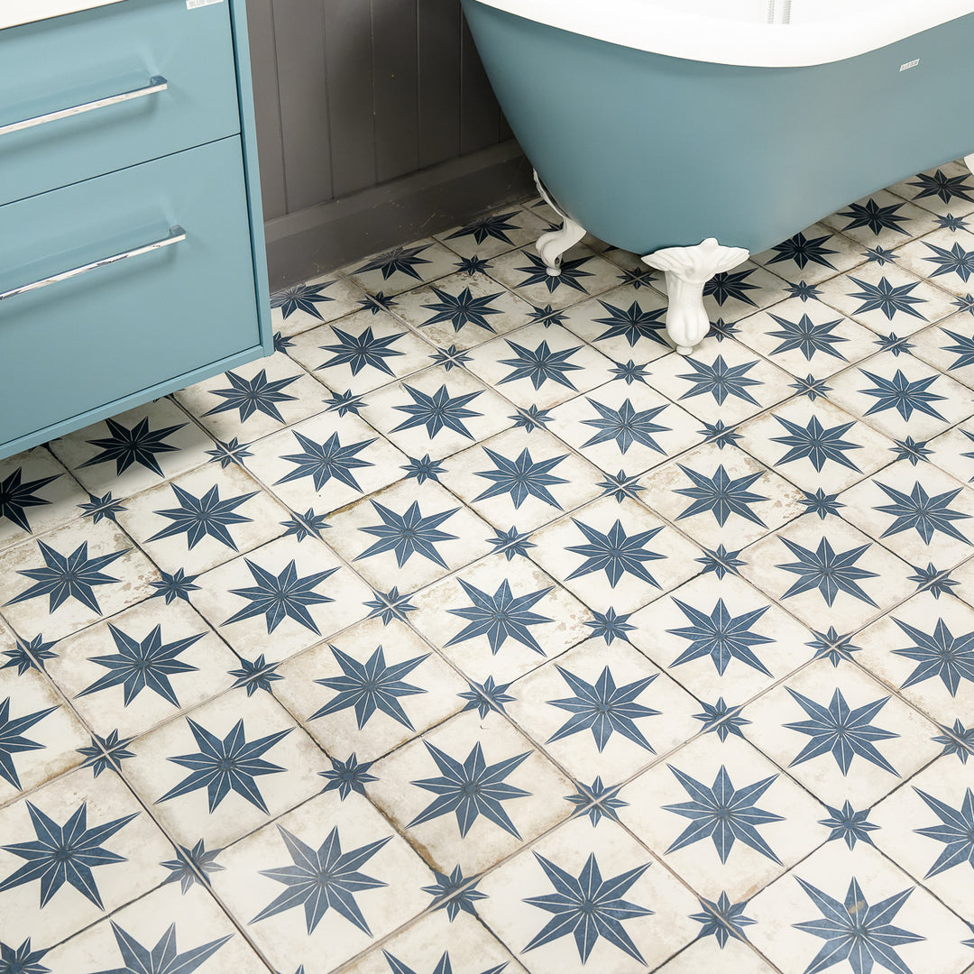 Star Blue Pattern 45 x 45cm Tile - 1.62sqm perbox