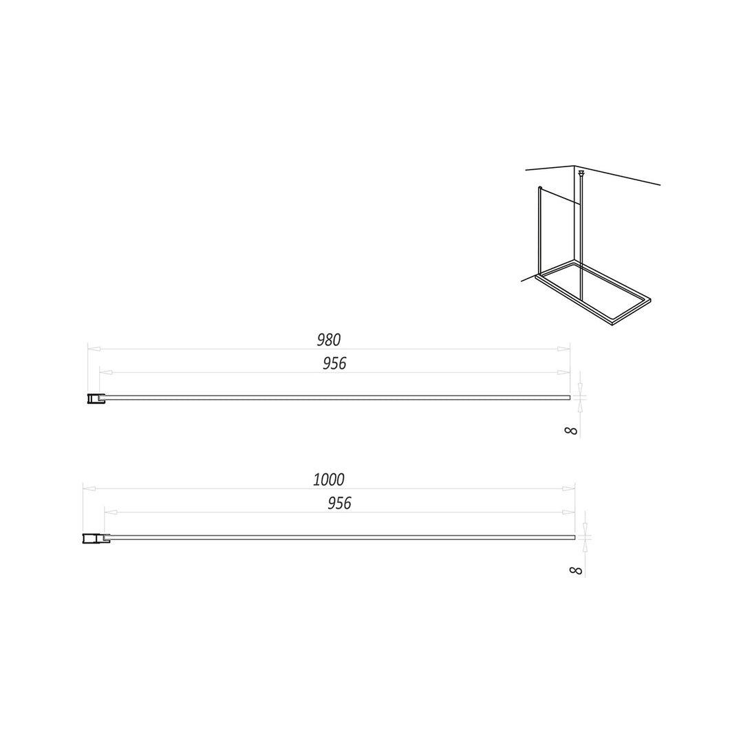Kiimat Aqua 1000 x 2000mm Wetroom Panel