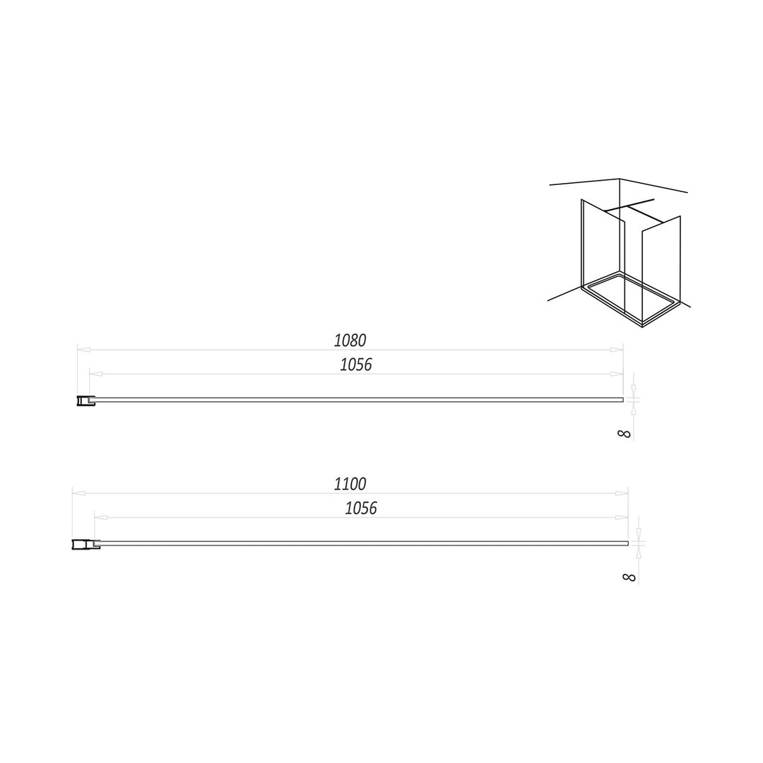 Kiimat Aqua 1100 x 2000mm Wetroom Panel
