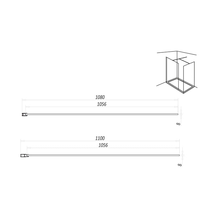 Kiimat Aqua 1100 x 2000mm Wetroom Panel