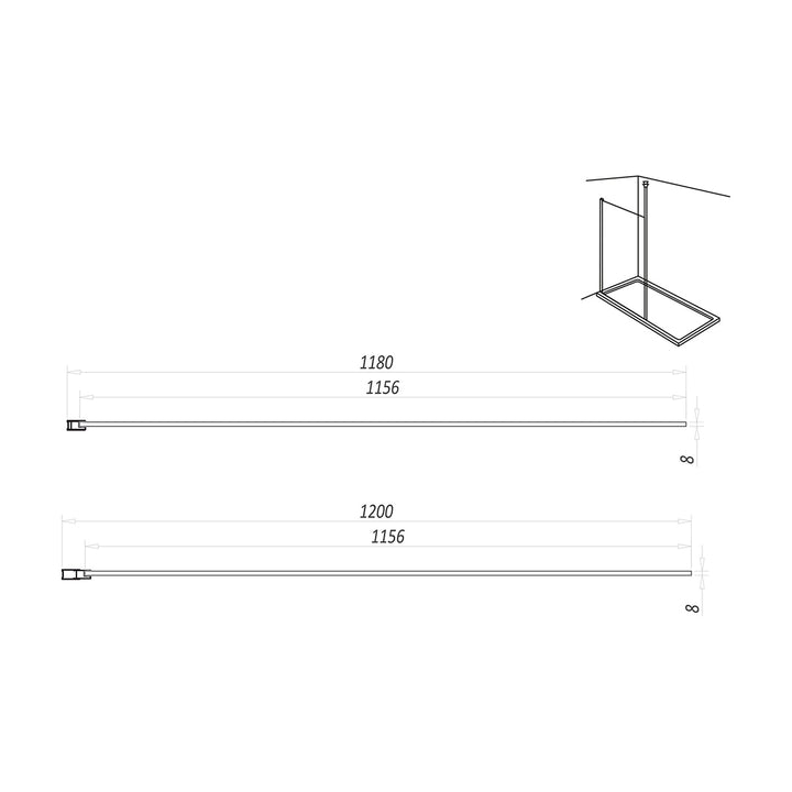 Kiimat Aqua 1200 x 2000mm Wetroom Panel