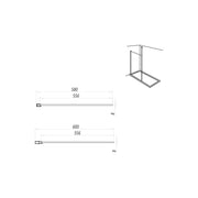 Kiimat Aqua 600 x 2000mm Wetroom Panel - Technical drawing
