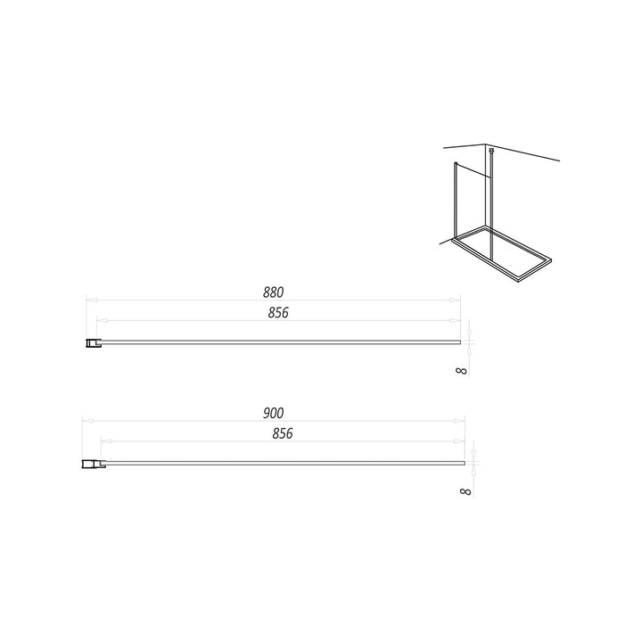 Kiimat Aqua 900 x 2000mm Wetroom Panel
