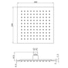 Black Square 200mm Fixed Shower Head