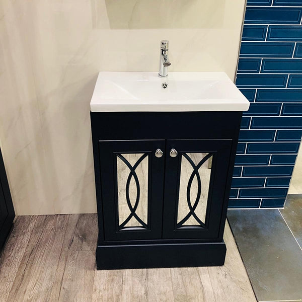 Josef Martin Shandon 800mm Space Saver Floor Standing Vanity Unit &amp; Basin - Basalt with Eclispe Front