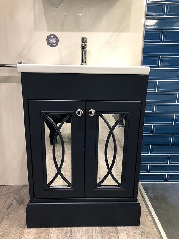 Josef Martin Shandon 800mm Space Saver Floor Standing Vanity Unit &amp; Basin - Basalt with Eclispe Front