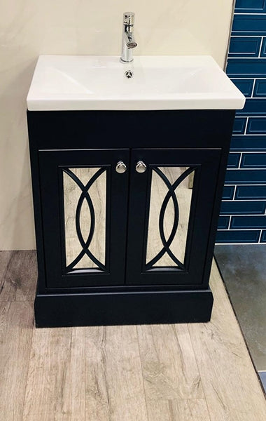 Josef Martin Shandon 800mm Space Saver Floor Standing Vanity Unit &amp; Basin - Basalt with Eclispe Front