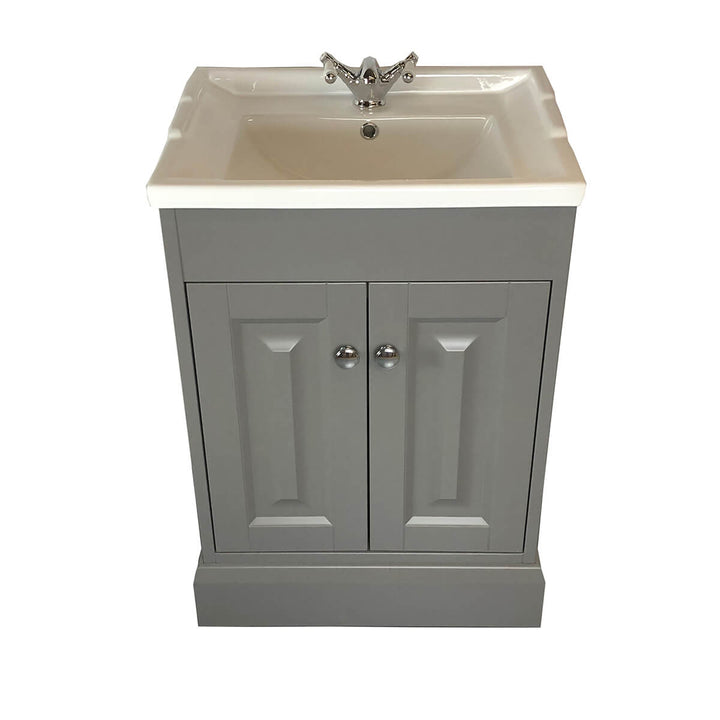 Josef Martin Shandon 600mm Floor Standing 2 Door Vanity Unit &amp; Basin - Dark Lead