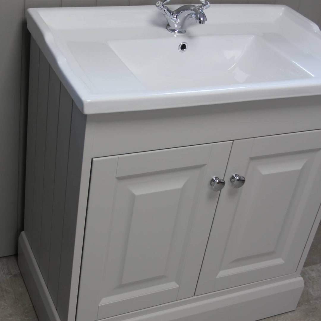 Josef Martin Traditional Shandon 800mm Floor Standing Vanity Unit &amp; Basin - French Grey
