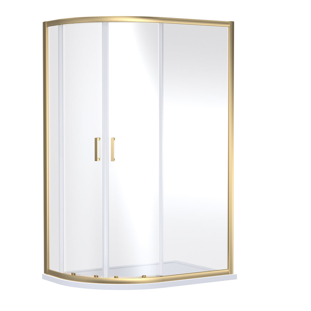 Dene Offset Quadrant Shower Enclosure 1900 x 1000mm x 800mm - Brushed Brass