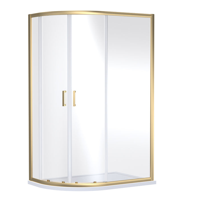 Dene Offset Quadrant Shower Enclosure 1900 x 1200 x 800mm - Brushed Brass