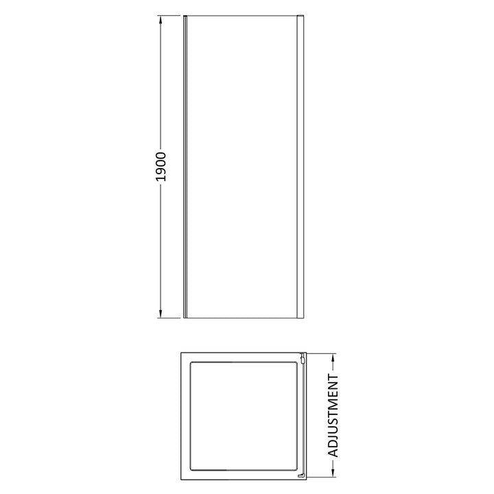 Dene 760 x 1900mm Side Panel - Chrome