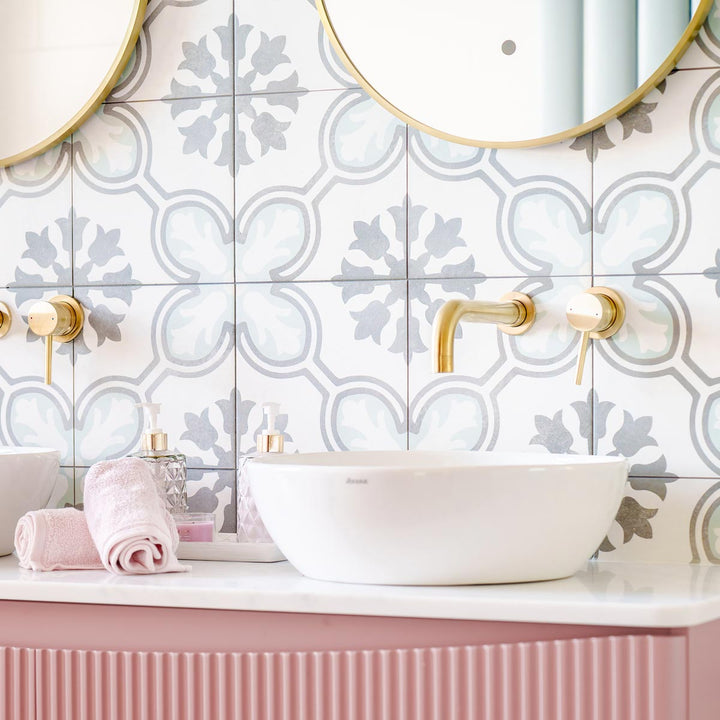 Swansea Orchid Green 45 x 45 Porcelain Pattern Tile - 1.22 sqm perbox