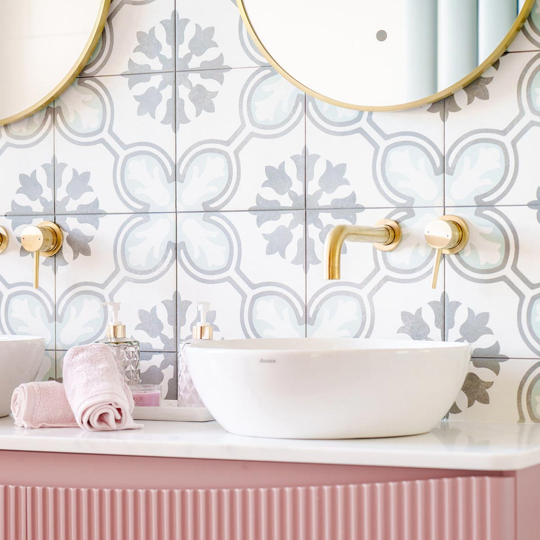 Swansea Orchid Green 45 x 45 Porcelain Pattern Tile - 1.22 sqm perbox