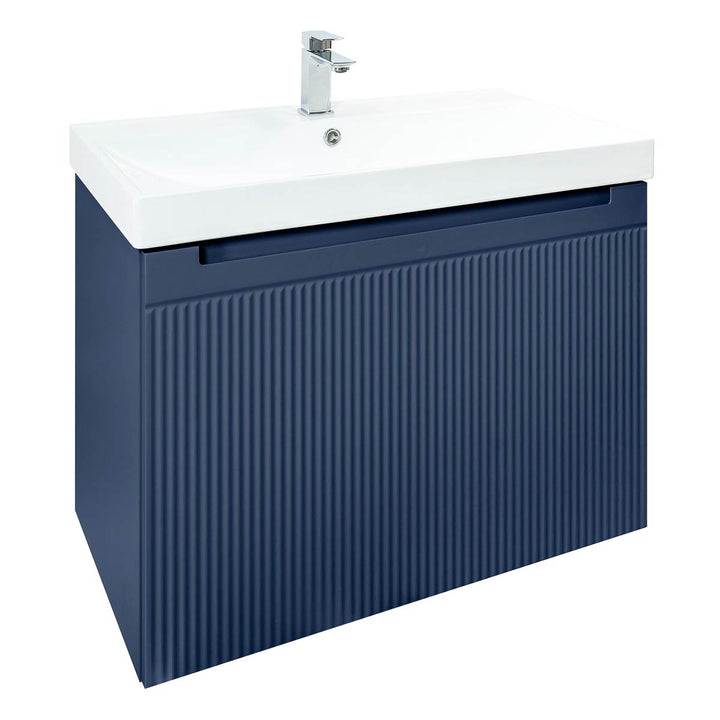 Josef Martin Sophie 800mm Reeded Vanity Unit &amp; Basin - Marine Blue