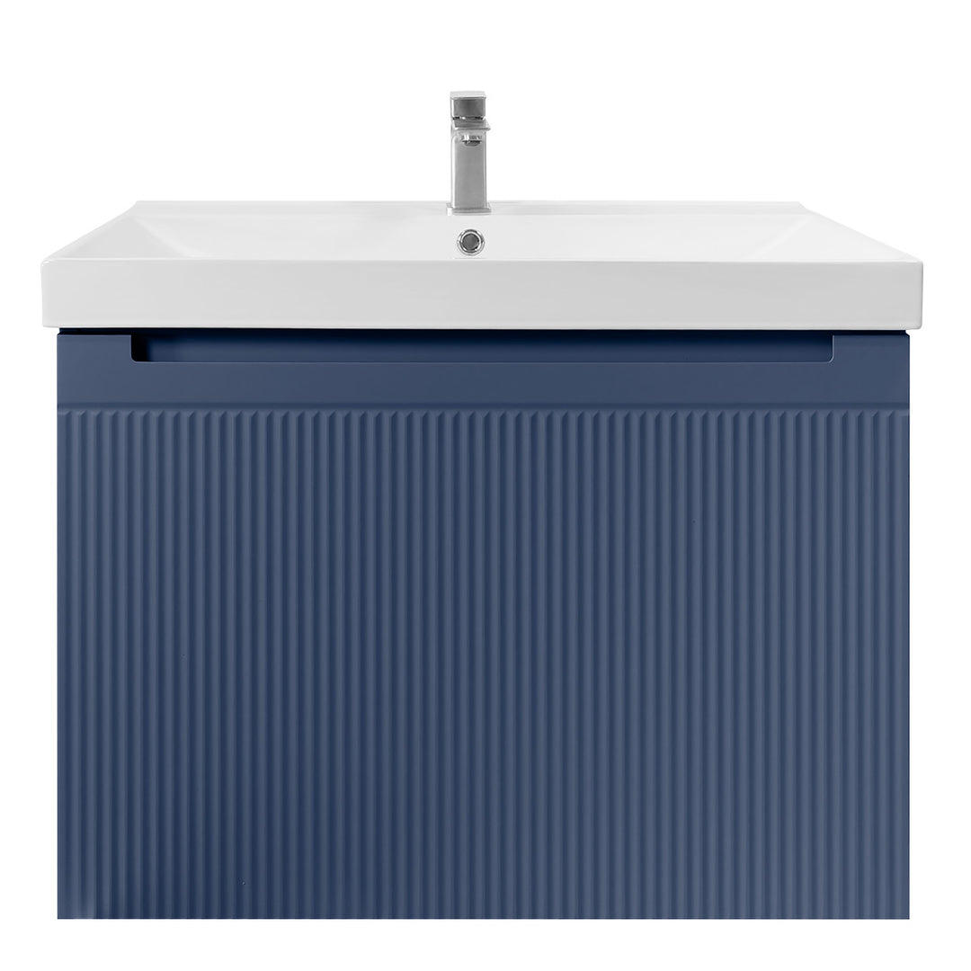 Josef Martin Sophie 800mm Reeded Vanity Unit &amp; Basin - Marine Blue