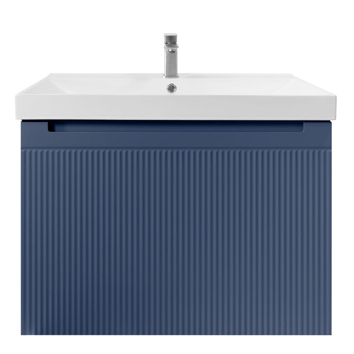 Josef Martin Sophie 800mm Reeded Vanity Unit &amp; Basin - Marine Blue