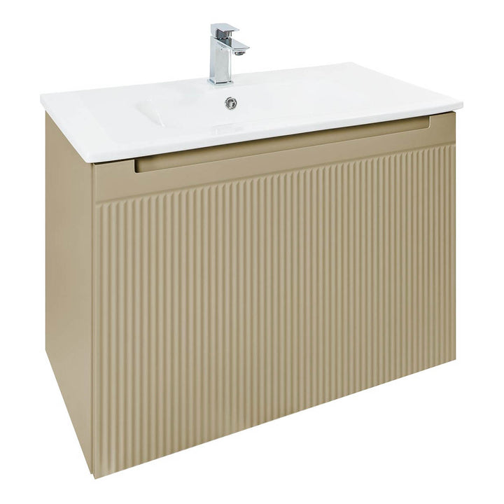 Josef Martin Sophie 800mm Reeded Vanity Unit &amp; Slimline Basin - Sand