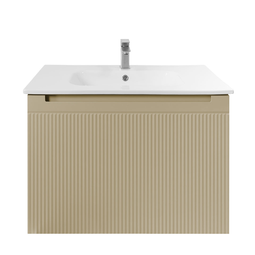 Josef Martin Sophie 800mm Reeded Vanity Unit &amp; Slimline Basin - Sand