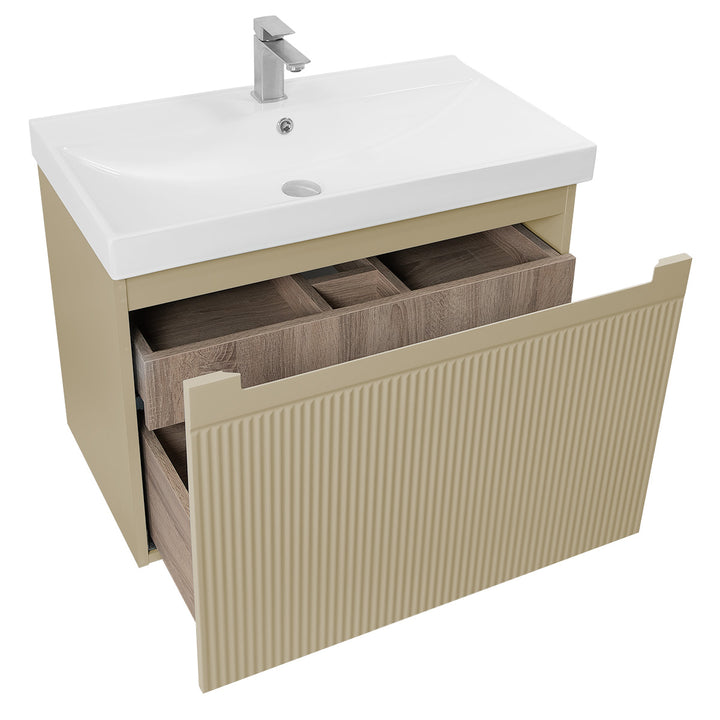 Josef Martin Sophie 800mm Reeded Vanity Unit &amp; Basin - Sand
