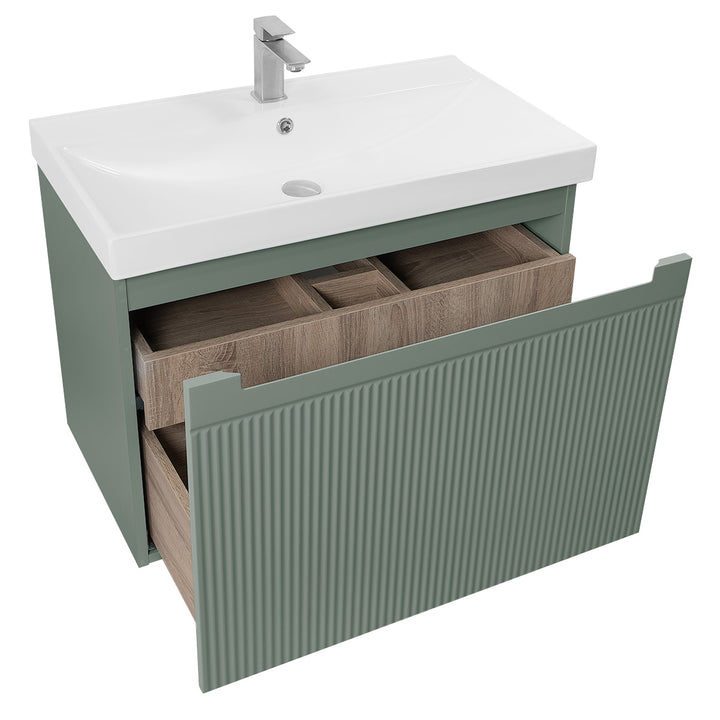 Josef Martin Sophie 800mm Reeded Vanity Unit &amp; Basin - Spring Green